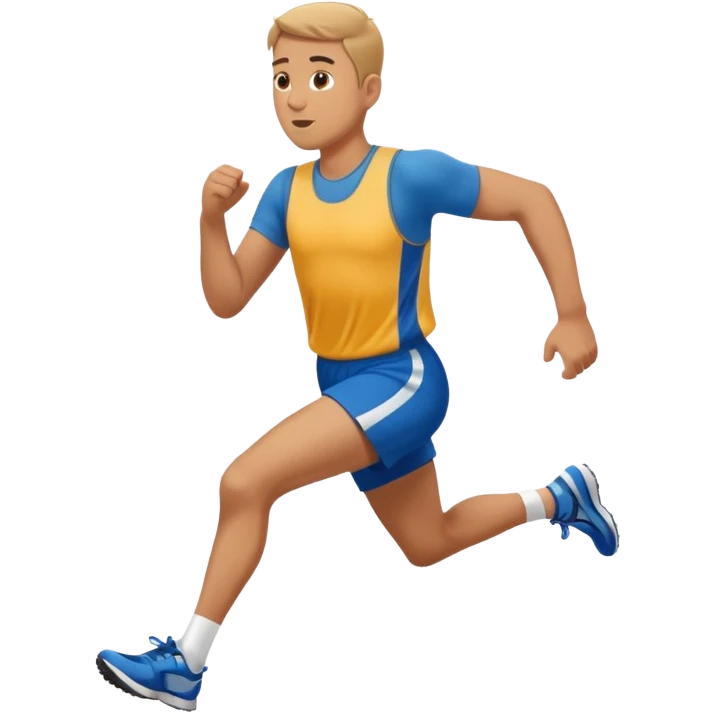 tall, stocky man running in a track meet emoji