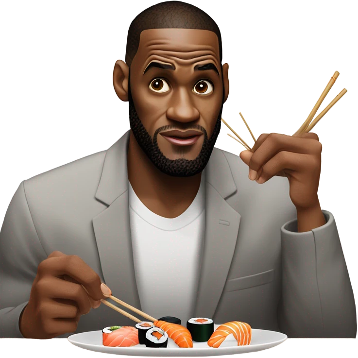 LeBron James eating sushi emoji