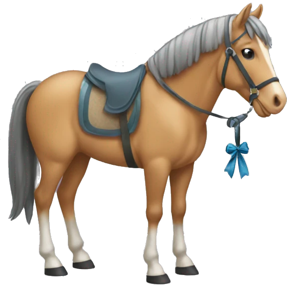 Horse with a pick bow emoji