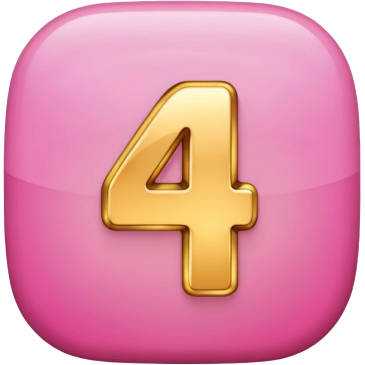 number four in pink and golden  emoji