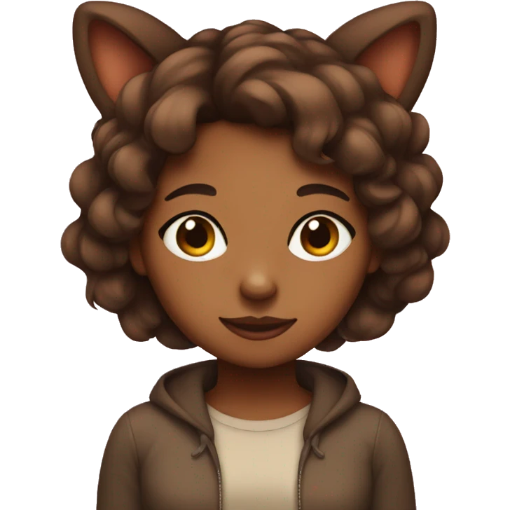 brown girl with animal ears emoji