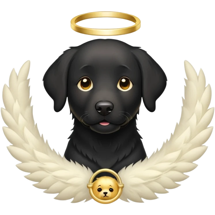 Black lab with a halo emoji