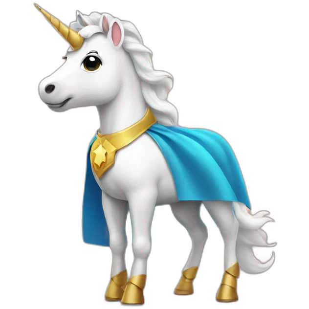 cute Unicorn in a superhero cape emoji