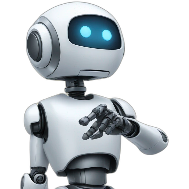 robot pointing to the sky emoji