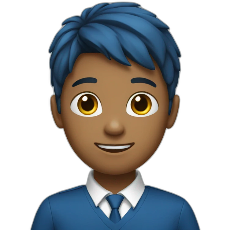 school student wearing blue school uniform emoji