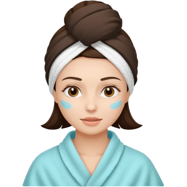 girl brunette getting a facial by a cosmetic esthetician emoji