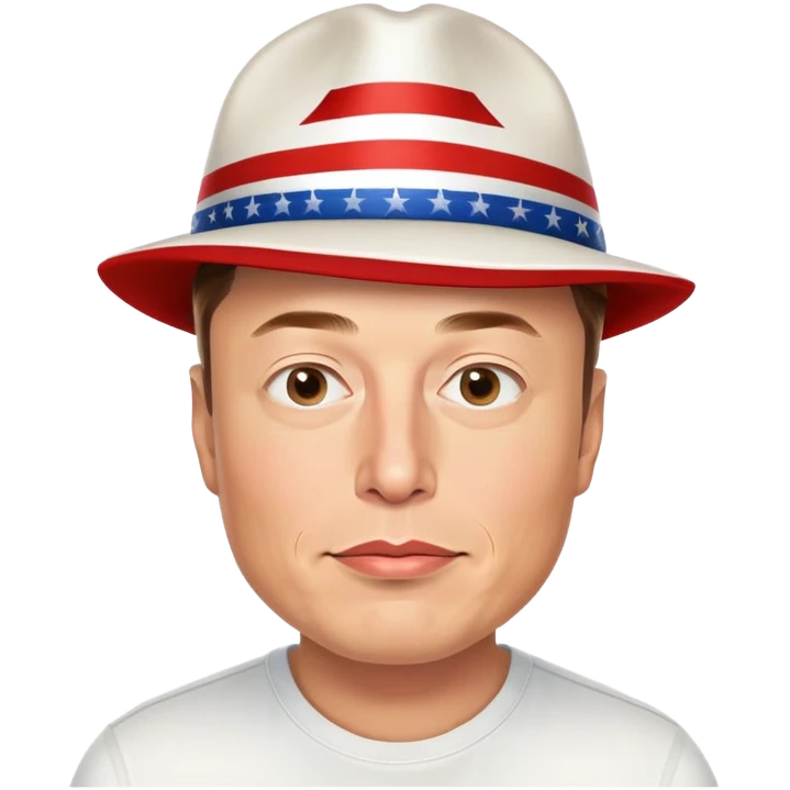 Elon Musk wearing a MAGA hat emoji