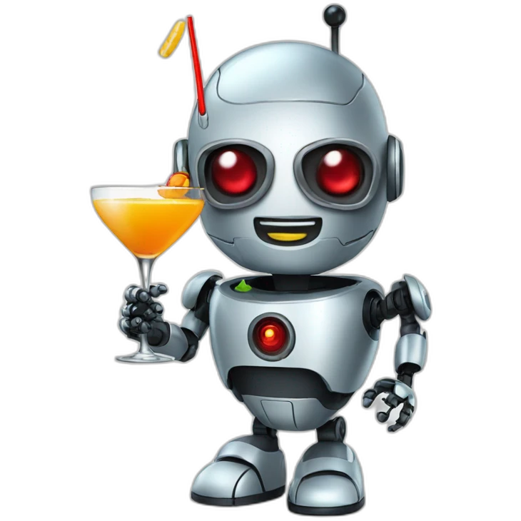 Robot with a cocktail emoji