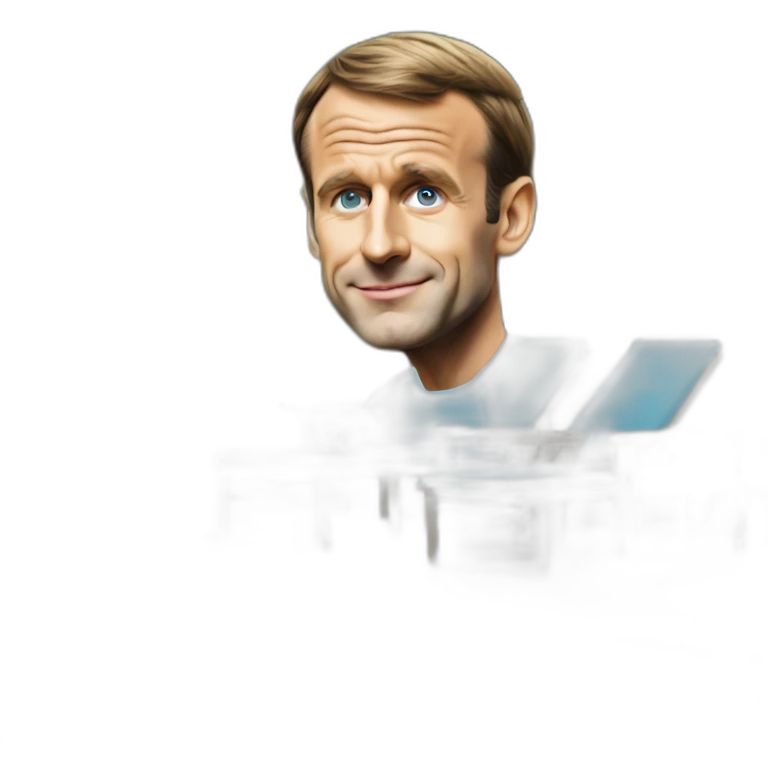 Emmanuel Macron at the pool emoji