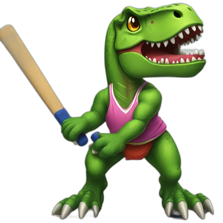 T-rex street hockey fun tiki emoji