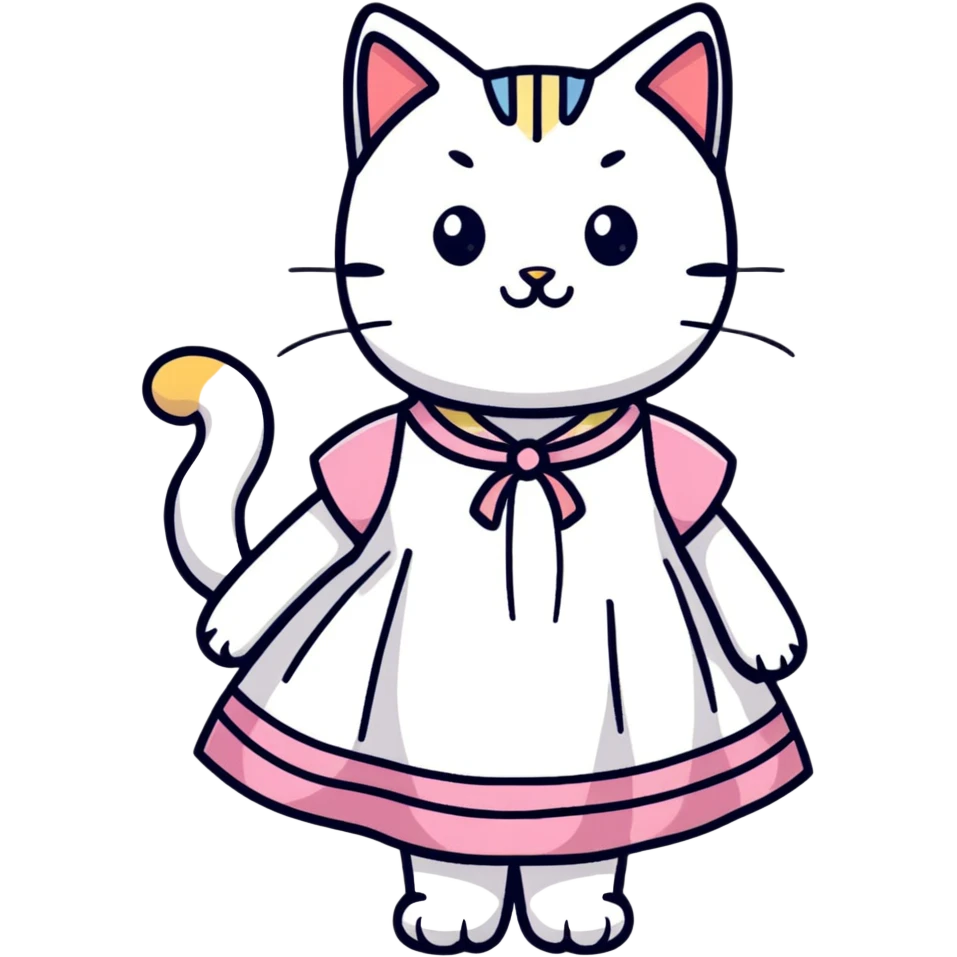 Cat wearing a dress  emoji