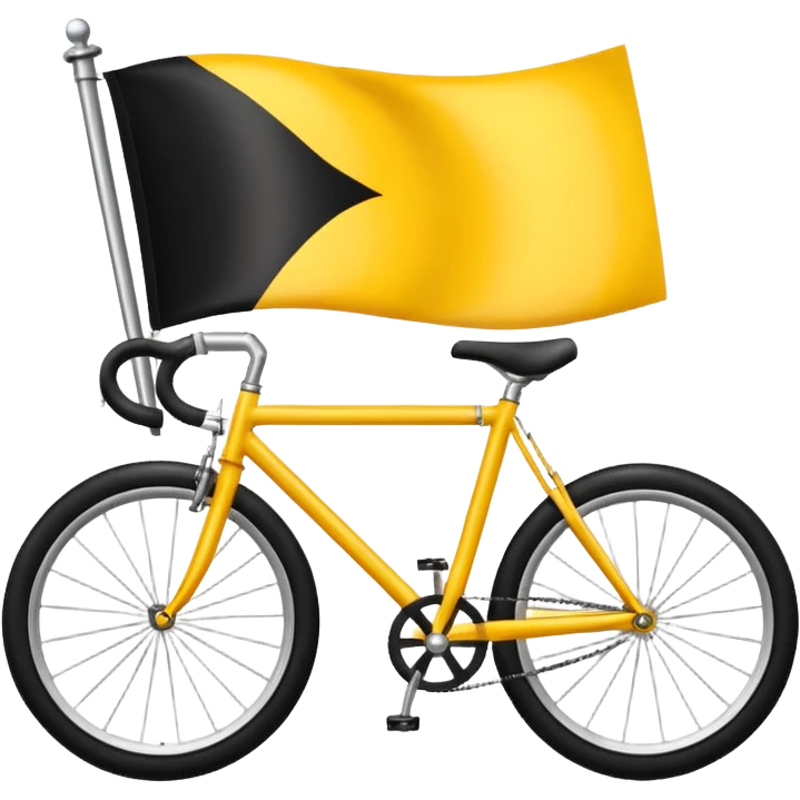 Design a premium TDP flag emoji with rich yellow background and elegant black bicycle symbol. Flat vector style, slightly glossy but minimal, high contrast, no text, no shadows. Square 1:1, transparent background, luxury emoji look for Instagram highlights. emoji