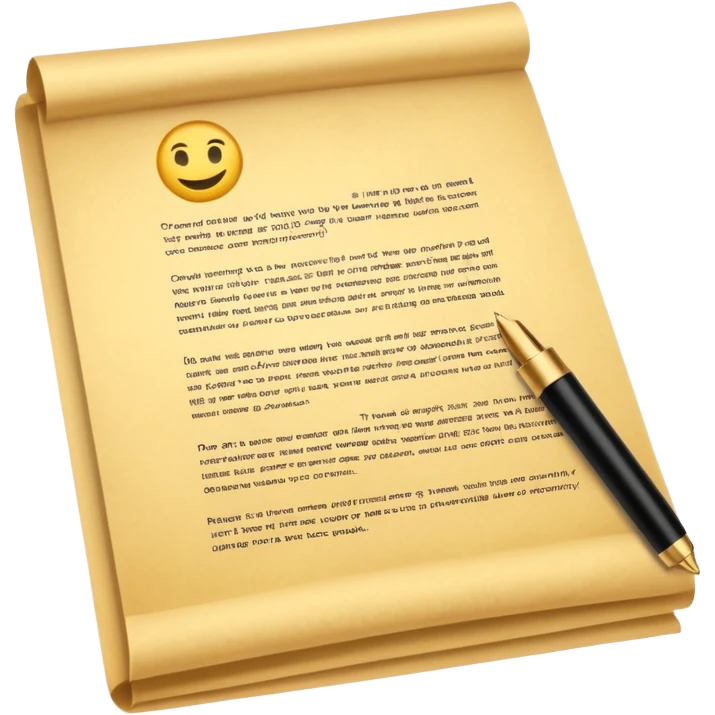 Professional warranty contract golden paper signed emoji