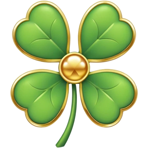 Gold outline and white four leaf clover emoji  emoji