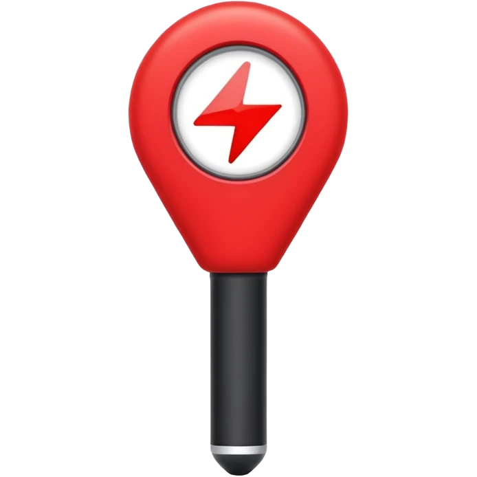 time seed kpop light stick in the color red emoji