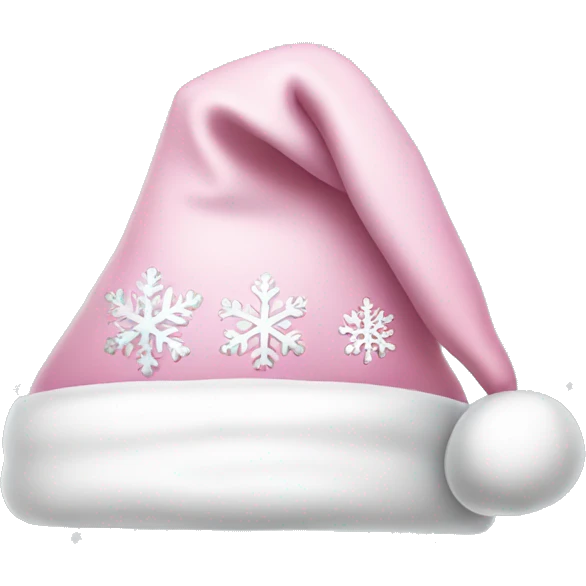 Light pink Santa hat with sparkly snowflakes  emoji
