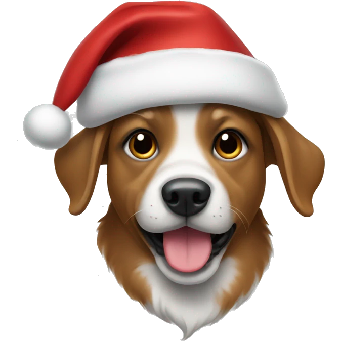 Dog with Christmas cap emoji
