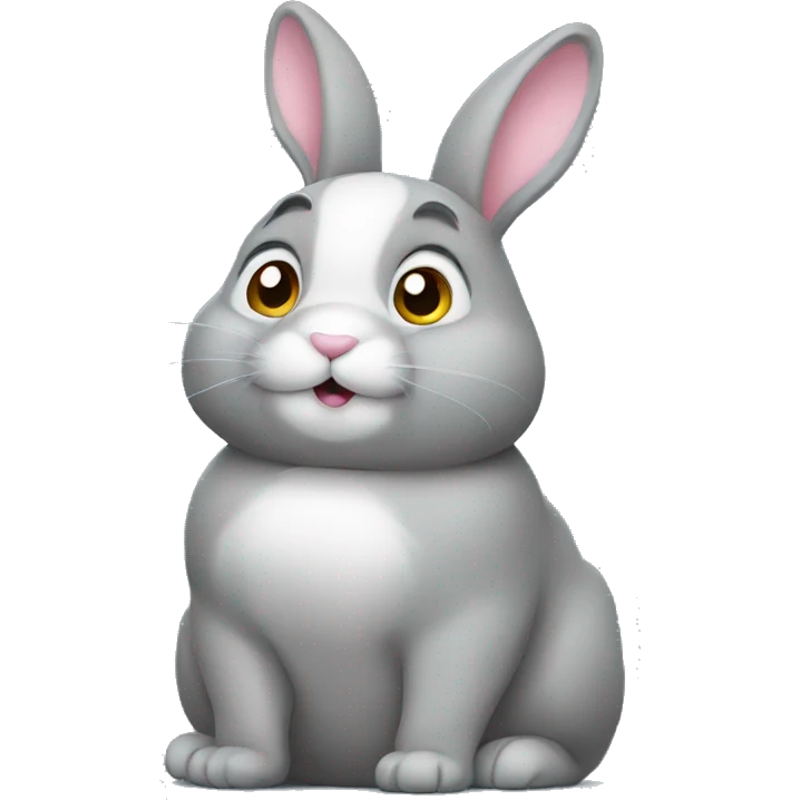 gray fat rabbit emoji