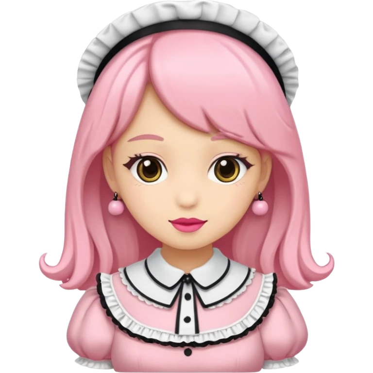 Fiyonklu ve pembe lolita giyen erkek çiz emoji