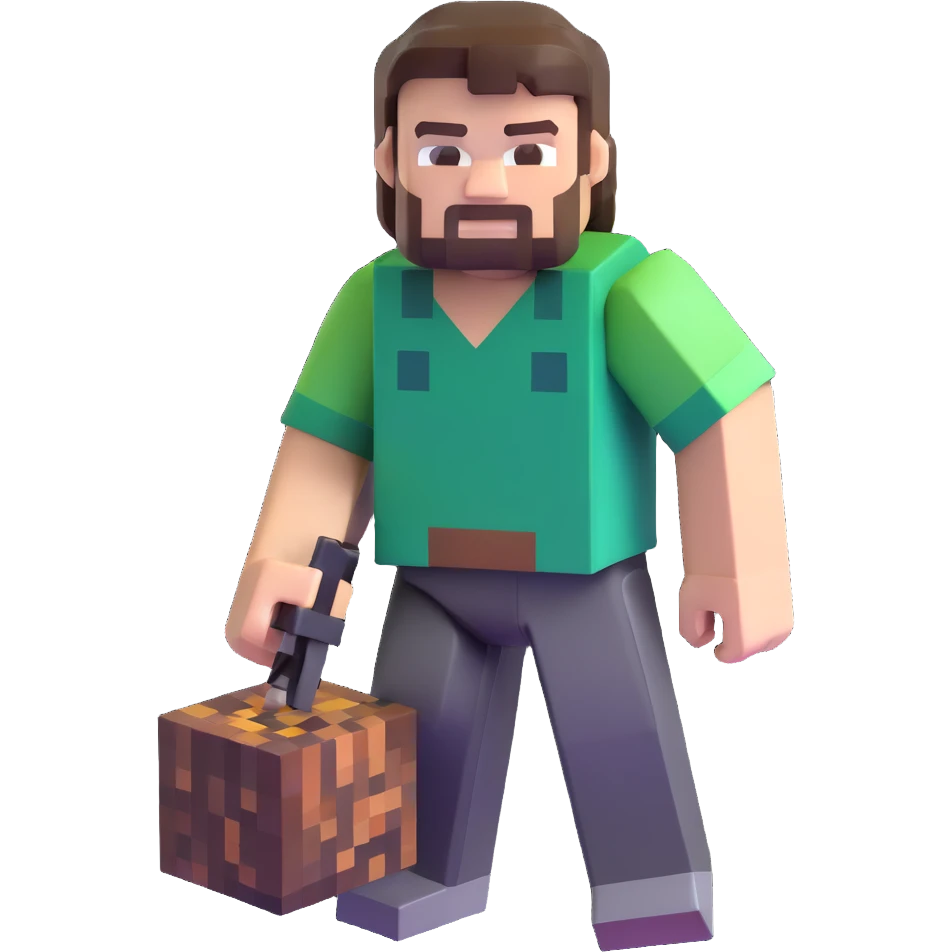 Jack Black as a Minecraft character emoji