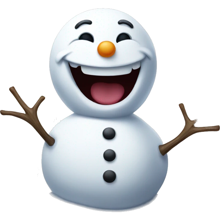 A snowman laughing emoji