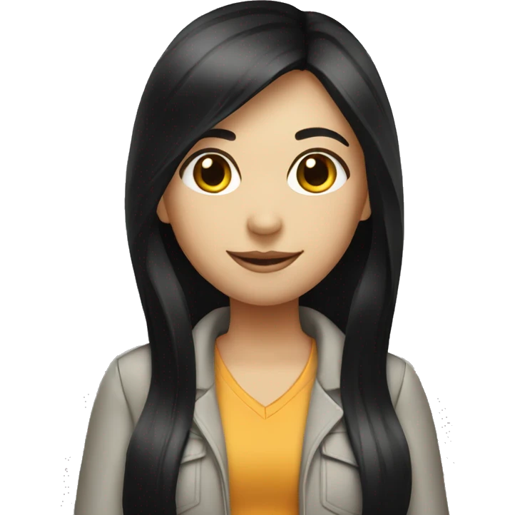 Environmental engineer girl long black hair emoji