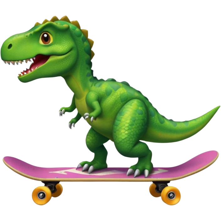 Dinosaur on a skateboard emoji