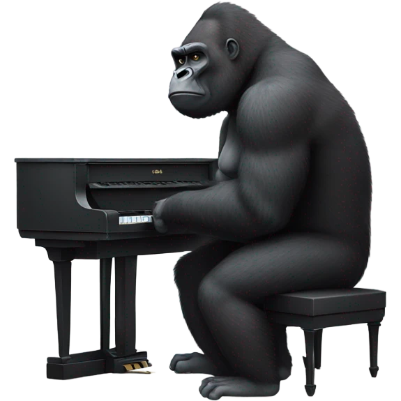 gorilla playing piano from Sing movie emoji