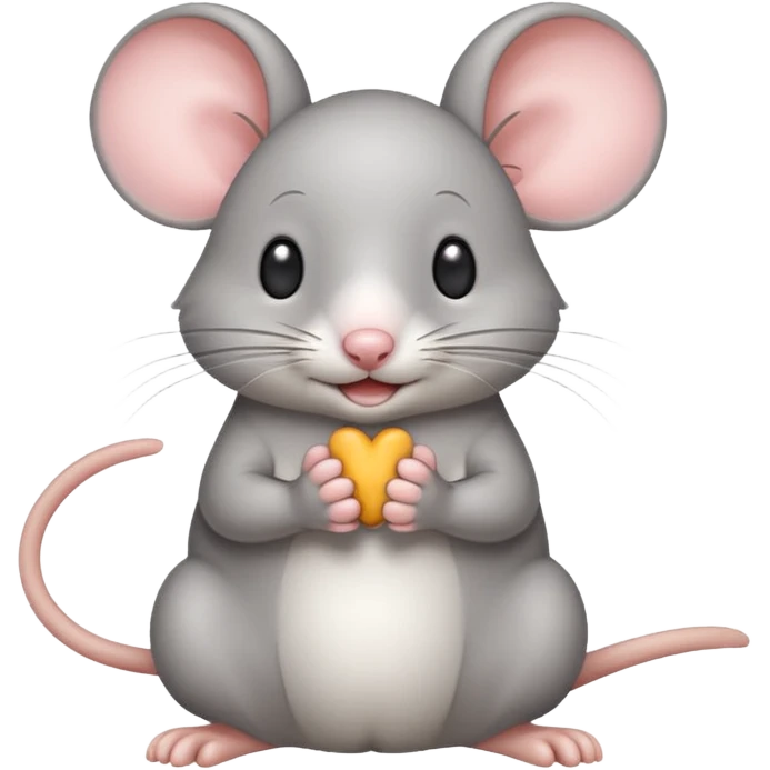 A light gray mouse shows okay with its paw. emoji