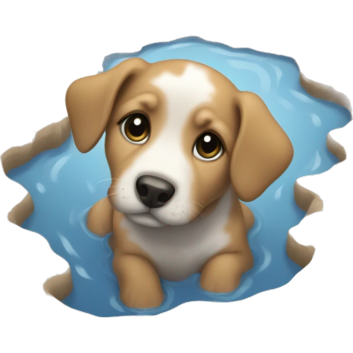 Puppy in a puddle emoji