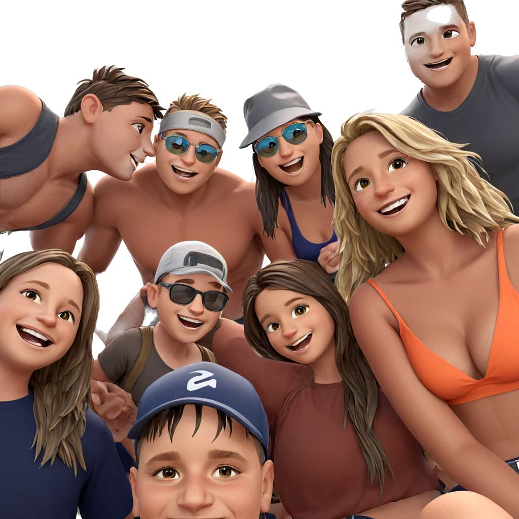 friends enjoying summer together emoji