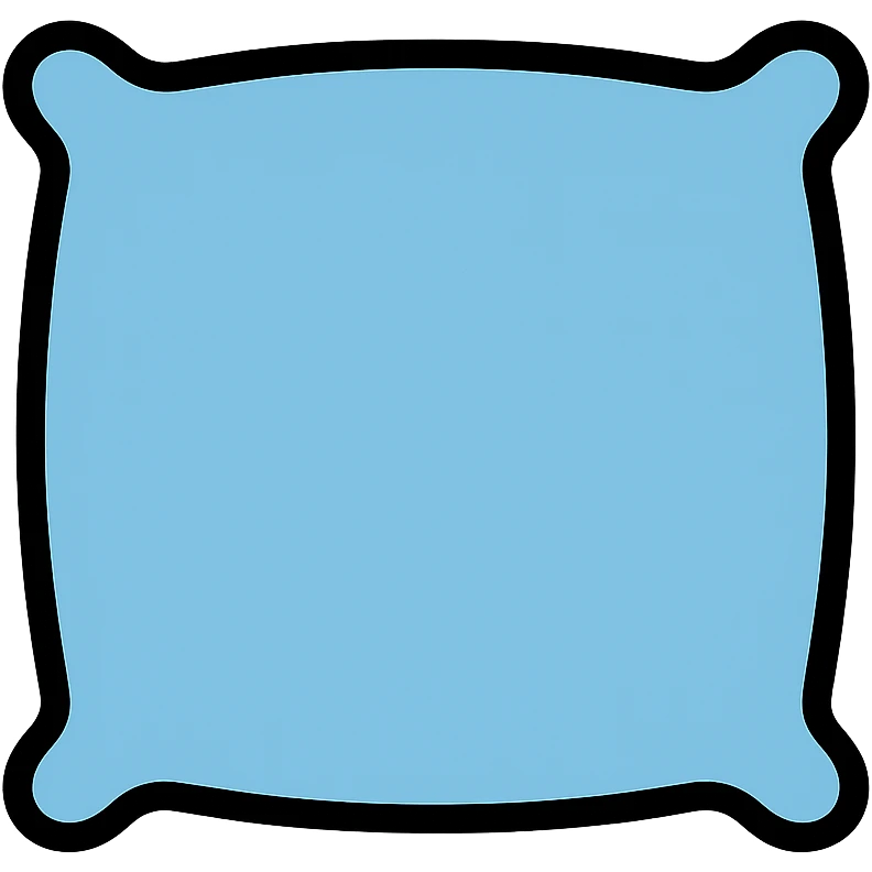 light blue pillow, simple and soft, with rounded edges, icon style emoji