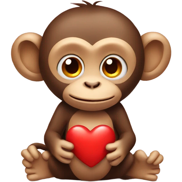 Monkey with hearts emoji