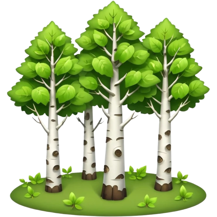 birch forest, small cute trees with a lot of leaves emoji