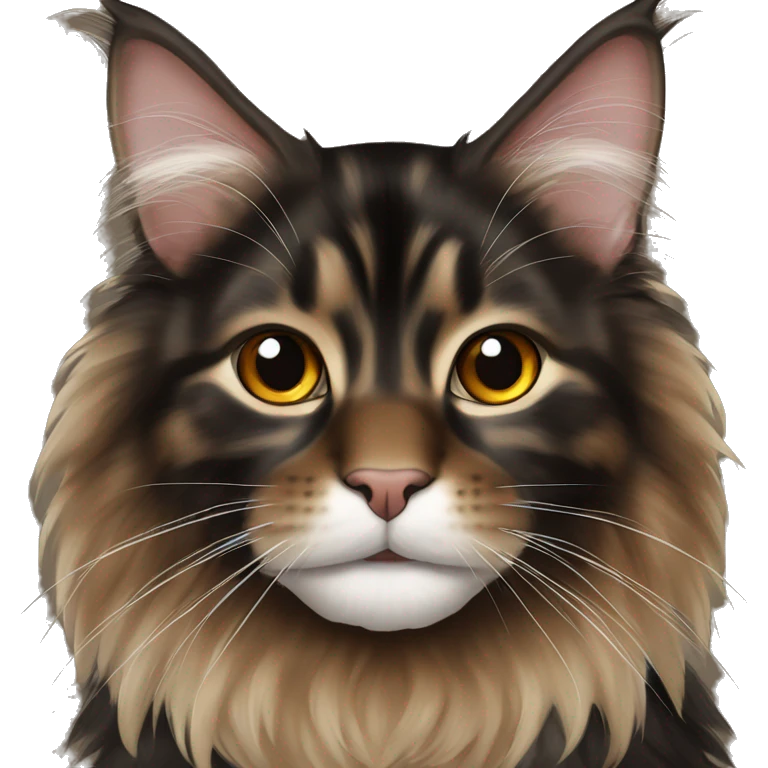 Black and brown Maine Coon emoji