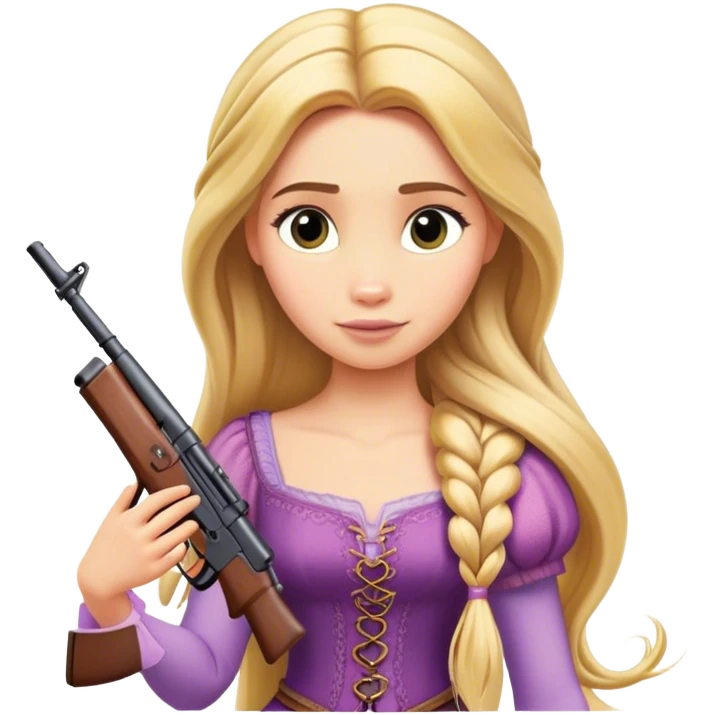 Rapunzel with an AK emoji