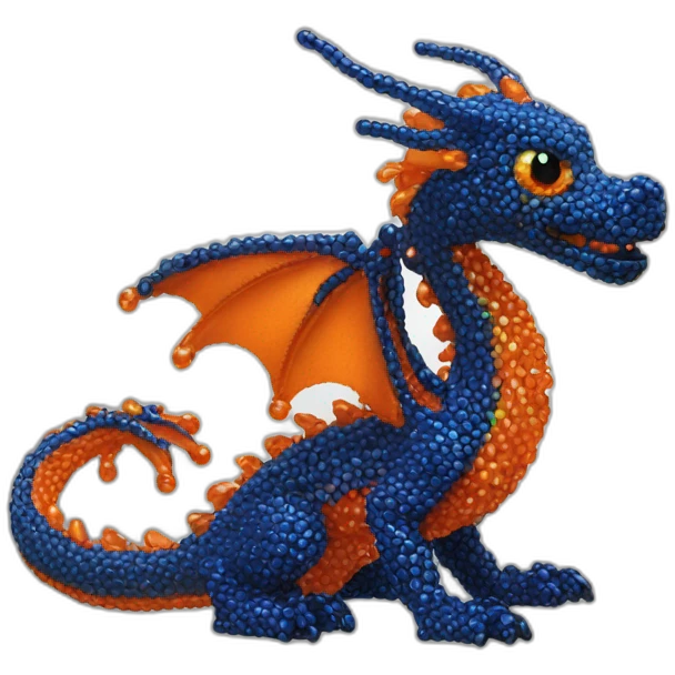 Beaded dragon, orange emoji