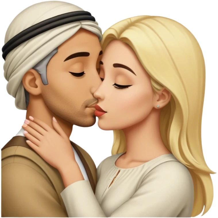 Arab kissing a blondie emoji