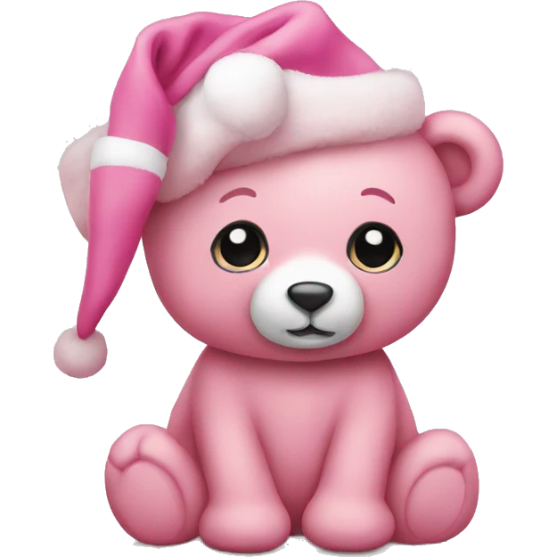 Pink Christmas teddy bear  emoji
