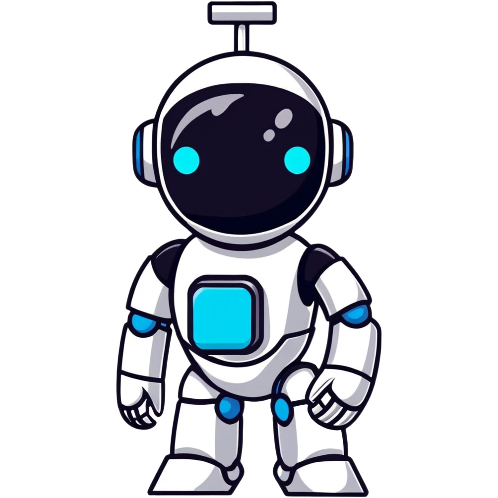 Sleek humanoid robot with chrome body and glowing blue circuitry lines emoji