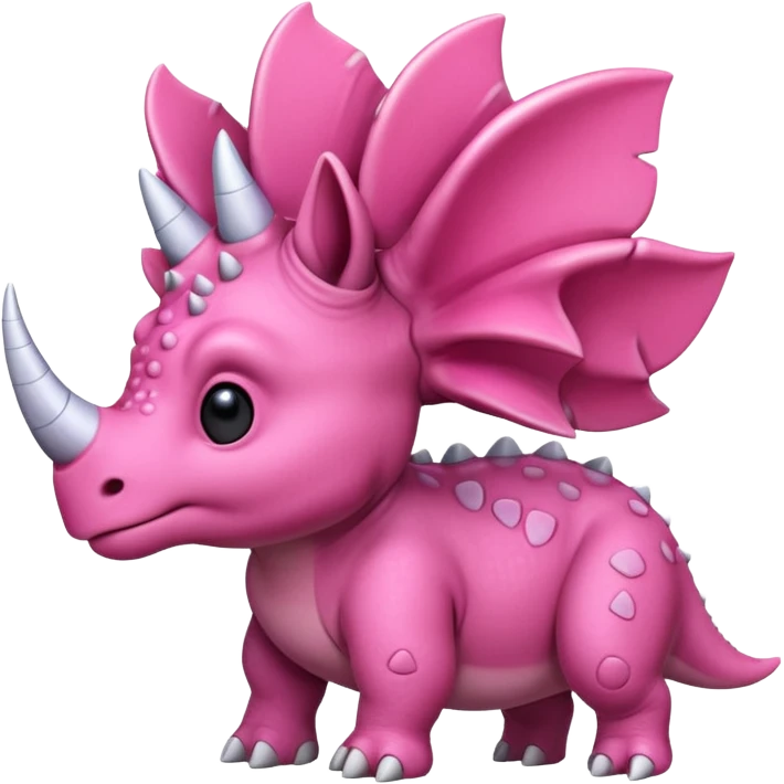 Triceratops cute pink 2d emoji