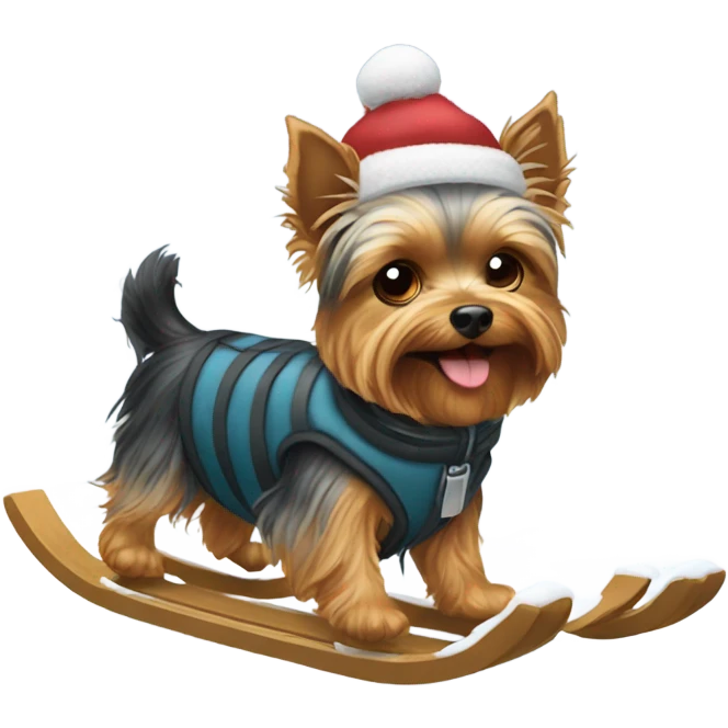 A yorkie sledding  emoji