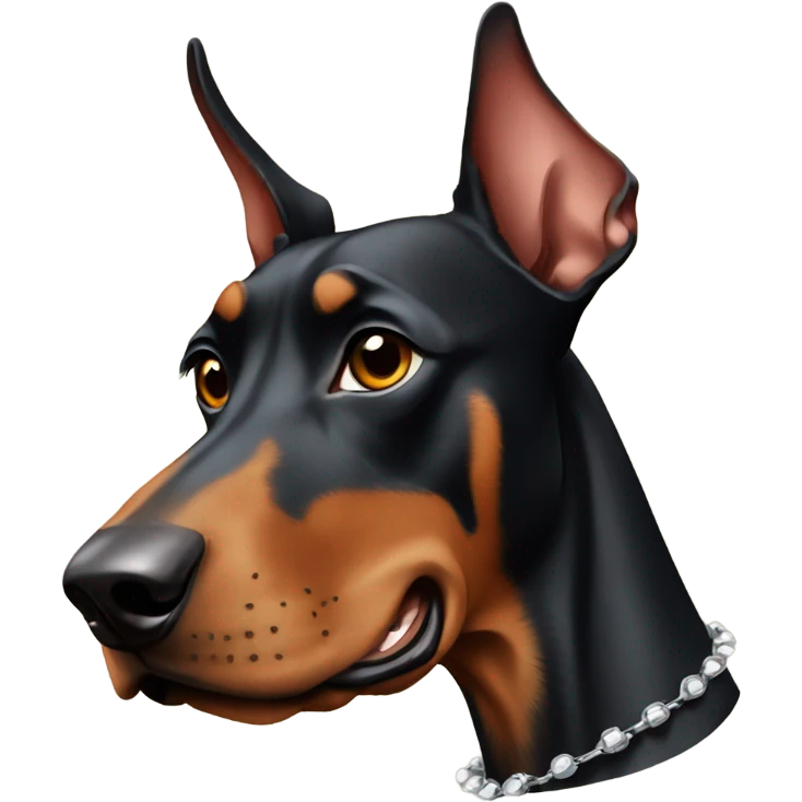 Doberman wearing spiked collar  emoji