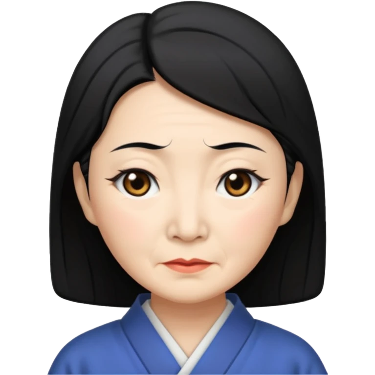 old japanese women with black hair emoji