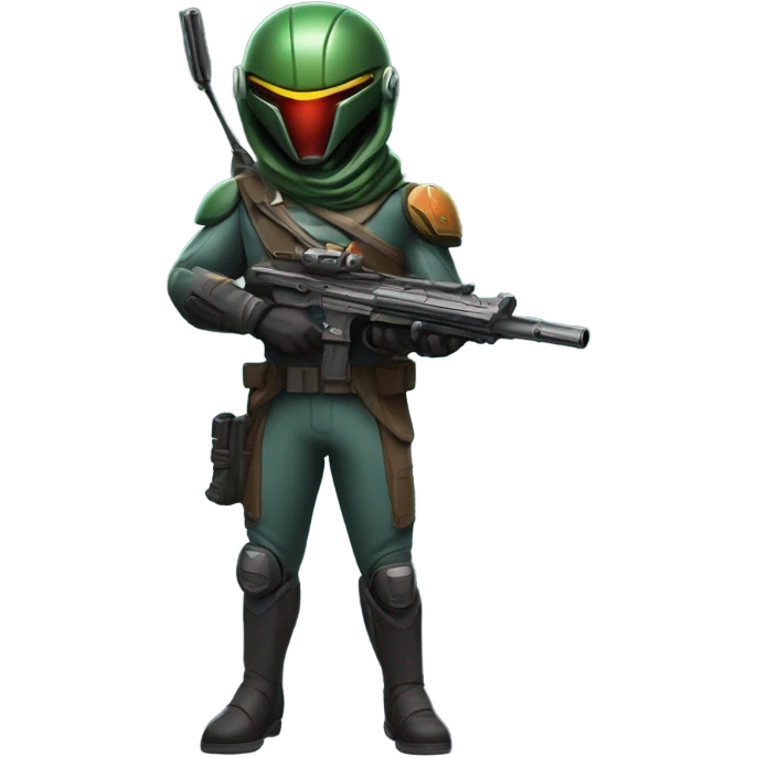 Martian secret service bounty hunter aiming rifle emoji
