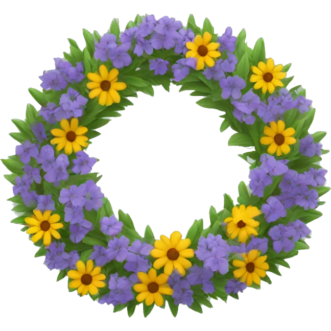 Wreath made of wild fowers emoji