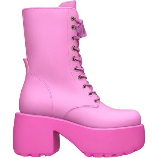 Platform UNIF boots pink emoji