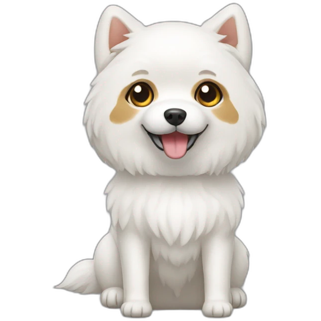White Japanese Hokkaido dog  emoji