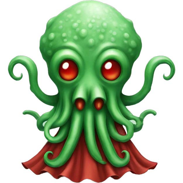green Cthulhu with dress red emoji