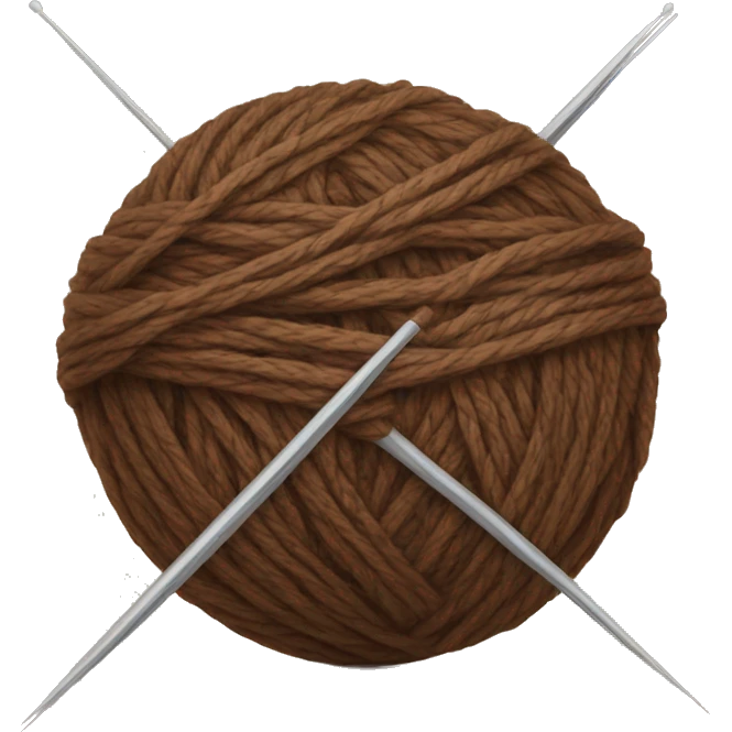 brown ball of yarn with needles emoji